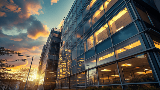 夕阳背景图背景图片_现代化高端商务公司办公大楼玻璃背景图8