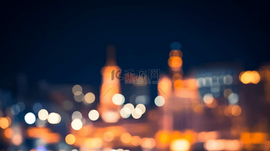 上海雨天背景图片_繁花上海夜景都市光影散焦虚焦光影背景图