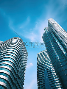 商务城市高楼背景图片_城市高楼建筑仰拍背景图