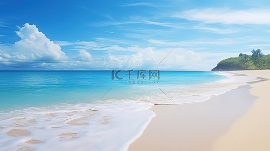 大海沙滩背景图片_美丽的热带沙滩海边背景图