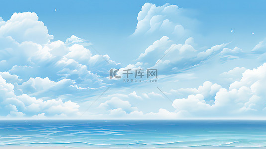 sea大海背景图片_大海海边天空白云图片