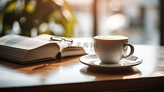 咖啡品鉴背景图片_咖啡暖阳书本休闲生活图片