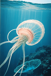 快闪动画摄影照片_闪动着迷人色彩的水母游动图片4