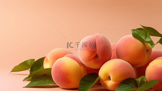 桃子柔和桃粉桃色背景图