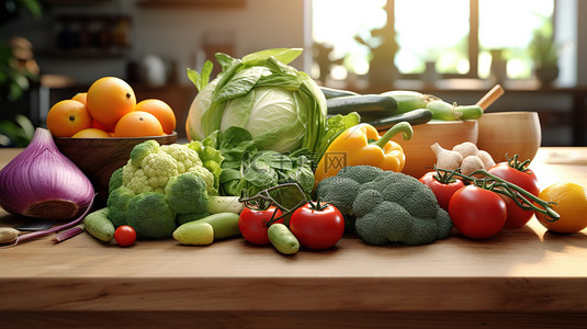 生鲜水果蔬菜背景图片_餐桌上的水果和蔬菜背景素材
