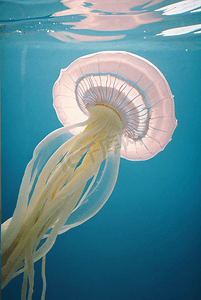 美丽的水母在水里游动图6高清图片