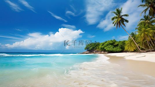 大海的背景素材背景图片_美丽的热带沙滩海边背景素材