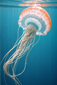 海洋里的发光水母摄影图7