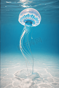 飘逸图片摄影照片_美丽的水母在水中飘逸舞动图片3