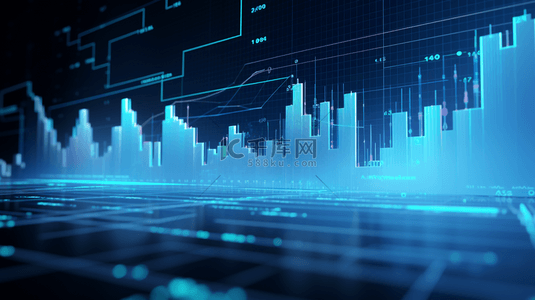 蓝色商业数据分析和金融科技立体背景图7