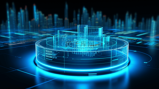 蓝色商业数据分析和金融科技立体背景图44