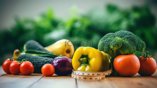 健康营养理念蔬菜水果背景