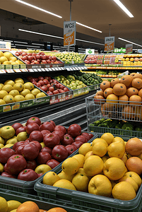 超市货架上的新鲜水果摄影图片7