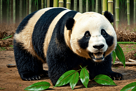 国宝熊猫与竹子高清摄影图片4