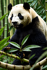 竹林，竹子，竹叶摄影照片_熊猫与竹林高清摄影图片6