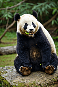 竹林里的可爱熊猫摄影配图7