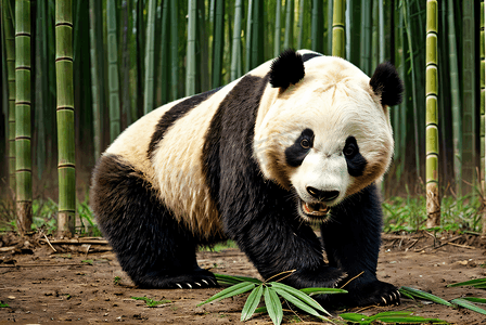 动物高清图熊猫摄影照片_熊猫与竹子高清摄影图3
