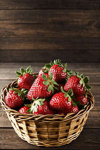 一篮子草莓高清摄影照片