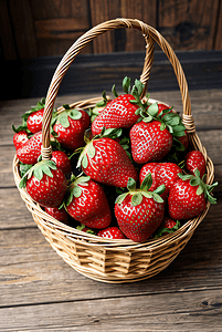 一篮子草莓高清摄影图8