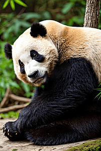 可爱熊猫与竹子摄影照片7