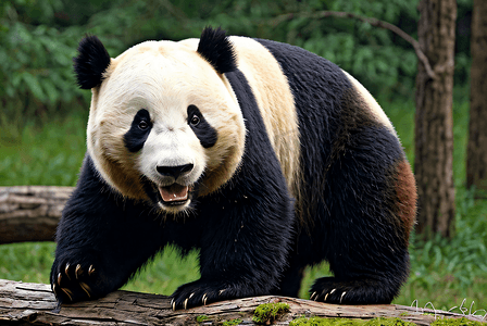 黑白动物摄影照片_可爱国宝大熊猫摄影配图5