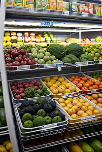 超市货架上的新鲜水果摄影图片8