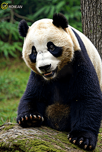 竹林，竹子，竹叶摄影照片_竹林里的可爱熊猫摄影图7