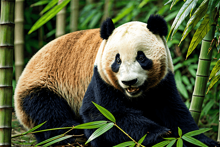 国宝熊猫与竹子高清摄影图片3