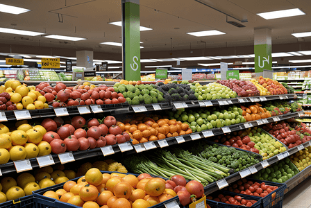 摄像发布摄影照片_超市货架上摆放着新鲜果蔬摄像图2摄影照片