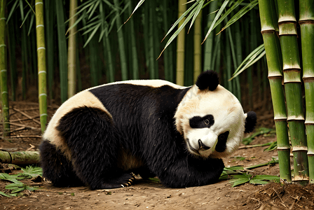 熊猫与竹子摄影照片_国宝熊猫与竹子高清摄影图片7