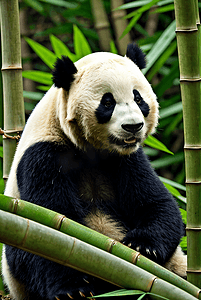 熊猫与竹林高清摄影图