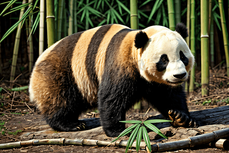 熊猫与竹子摄影照片_国宝熊猫与竹子高清摄影配图2