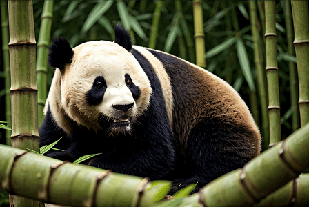 熊猫与竹子摄影照片_国宝熊猫与竹子高清摄影配图7