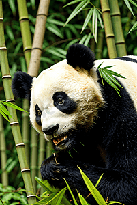 竹林，竹子，竹叶摄影照片_熊猫与竹林高清摄影照片5