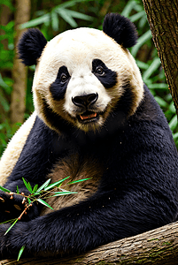竹林，竹子，竹叶摄影照片_竹林里的可爱熊猫摄影图6