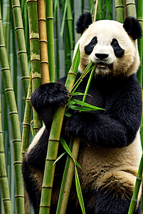 熊猫与竹林高清摄影图片