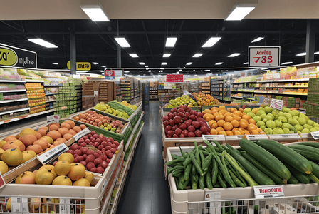 超市里的水果蔬菜摄影图9