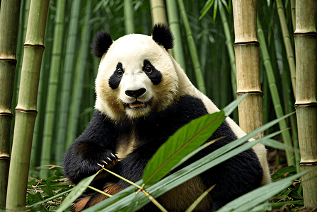 熊猫与竹子高清摄影图4