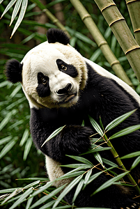 动物高清图熊猫摄影照片_熊猫与竹林高清摄影图9