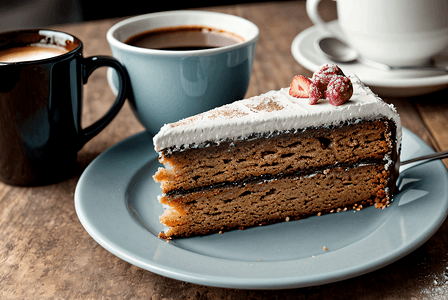 一块蛋糕与咖啡摄影图片7