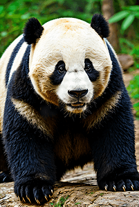 竹林里的可爱熊猫摄影图3