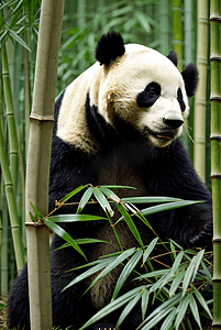 熊猫与竹林高清摄影配图5