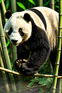 竹林，竹子，竹叶摄影照片_熊猫与竹林高清摄影图片0