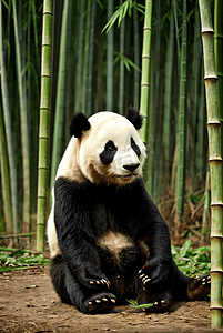 熊猫与竹林高清摄影配图4