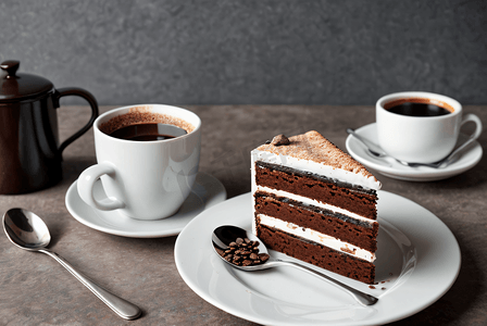 一块蛋糕与咖啡高清摄影图片