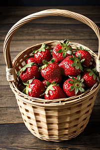 一篮子草莓高清摄影配图0