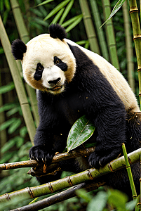 熊猫与竹林高清摄影图0