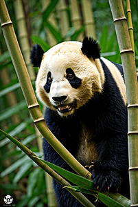 可爱熊猫与竹子摄影图8