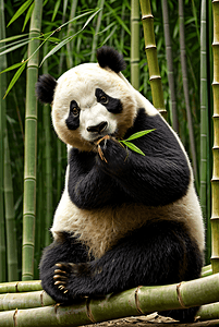 熊猫与竹林高清摄影图2