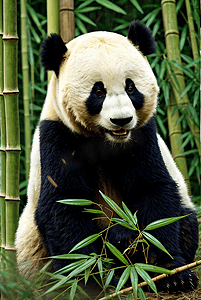 可爱熊猫与竹子摄影图片3
